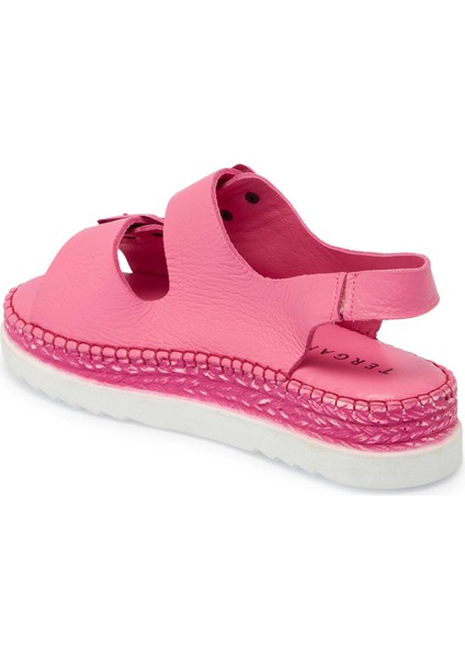 Pembe Hakiki Deri Kadın Sandalet - K24Y1SN67298-J91
