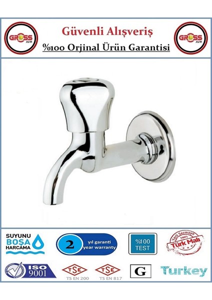 Kısa Musluk - %100 Prinç - 2 Yıl Garanti - Orjinal Ürün