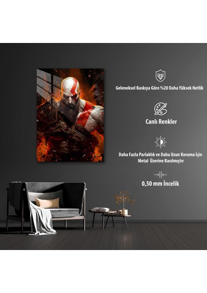 Gow Kratos Temalı Hd Metal Tablo Poster modelleri