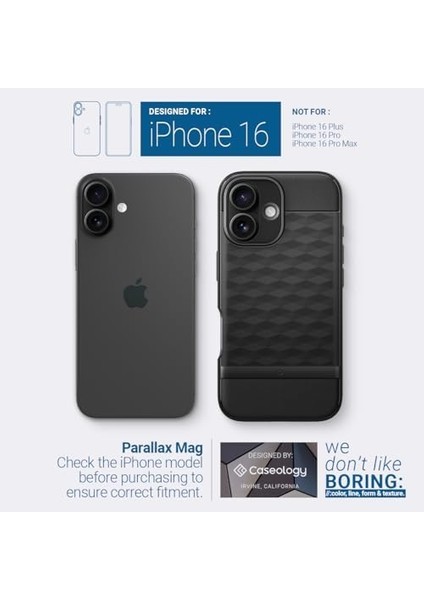 Spigen Iphone 16 Kılıf Parallax Mag Magsafe Özellikli Matte Black - ACS08232