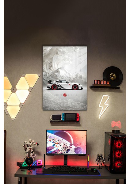 Japon Stil Cyberpunk Araba Posteri - Gt3 Rs Temalı Hd Metal Tablo Poster