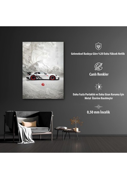 Japon Stil Cyberpunk Araba Posteri - Gt3 Rs Temalı Hd Metal Tablo Poster modelleri