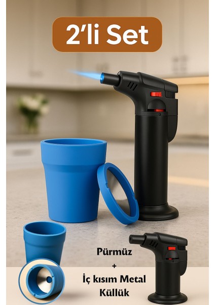 Koku Yapmayan Içimetal Küllük + Doldurulabilir Pürmüz