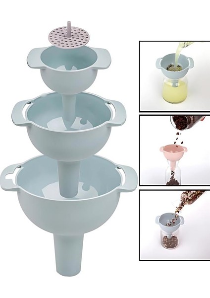 Süzgeçli Huni Seti, Çok Amaçlı Yağlık Sirkelik Huni 4’lü Set (3boy+Süzgeç) fiyatları