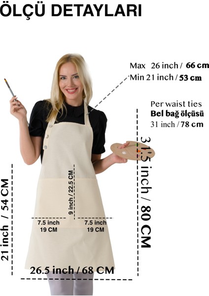 Boyun Ayarlı, Su Geçirmez, Cepli Şef, Aşçı, Mutfak Önlüğü ,Cafe, Barista, Kuaför, Ressam ve Çiçekçi Önlükleri, Krem Önlük