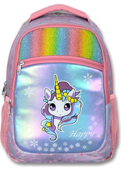 Üç Gözlü Kız Çocuk Ilkokul Çantası - Gökkuşağı Unicorn - Turkuaz Pembe - 5015 fiyatları