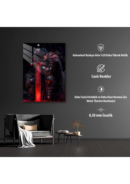 Berserk Guts Temalı Hd Metal Tablo Poster modelleri