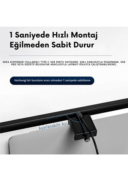33CM Göz Koruyucu Pc-Laptop Monitör Lambası - USB Bağlantılı 3 Farklı Tonda Aydınlatma. fiyatları