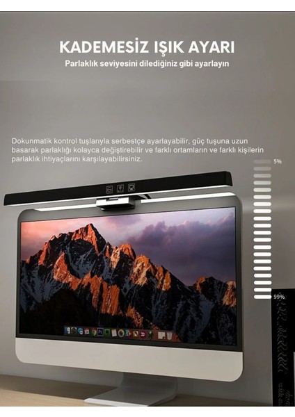 33CM Göz Koruyucu Pc-Laptop Monitör Lambası - USB Bağlantılı 3 Farklı Tonda Aydınlatma. indirimleri