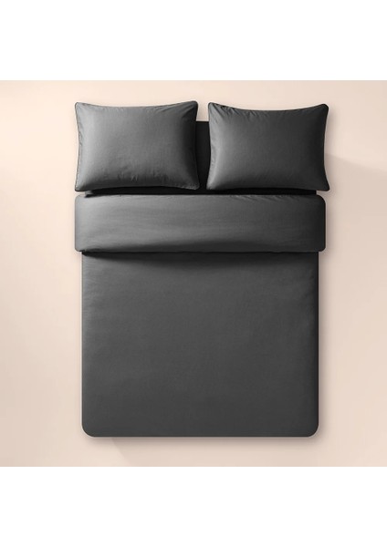 %100 Pamuk Percale Nevresim Seti 160X220 cm Antrasit - Pure Serisi modelleri