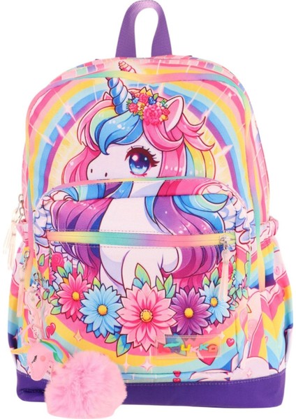 Dört Bölmeli (Kız Çocuk - Pembe Mor - Unicorn Baskılı) - Ilkokul Okul Sırt Çantası - L5249 fiyatları