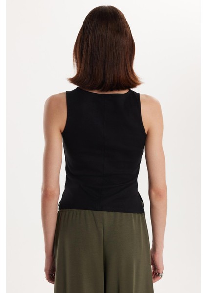 Kadın Modal Kumaş Slim Fit Dar Kesim Bisiklet Yaka Düz Basic Siyah Bluz indirimleri