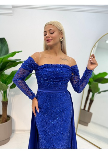 Madonna Uzun Kol Pelerinli Abiye