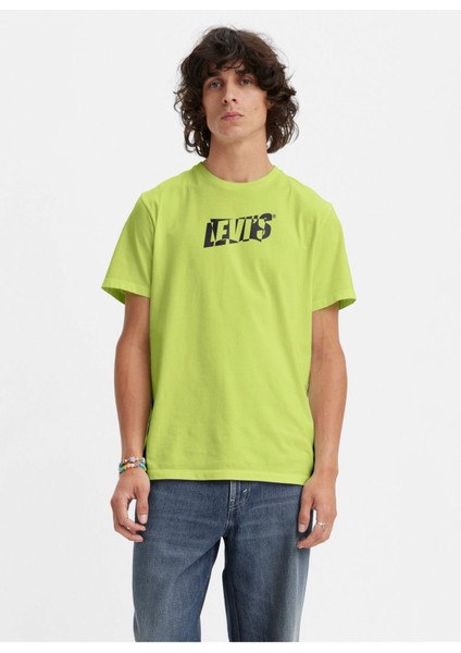 Levis Bisiklet Yaka Baskılı Yeşil Erkek T-Shirt A2823-0194 GRAPHIC CREWNECK TEE