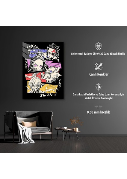 Demon Slayer Temalı Hd Metal Tablo Poster modelleri