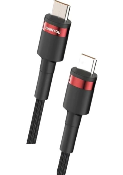 Type C To Type C 67W Pd Super Charge Süper Turbo Şarj Destekli Hasır Şarj ve Data Cable Kablosu Type C To Type C