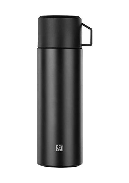 Termos, Entegre Fincan, Termos Sürahi, Çift Duvarlı Yalıtım, 1 Litre, Siyah