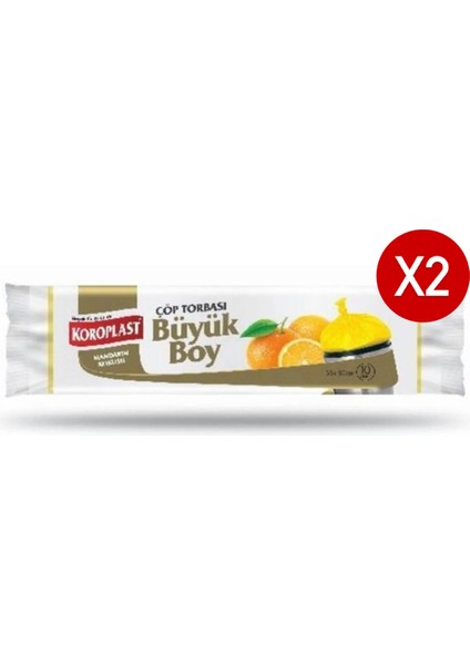 Mandarin Kokulu Büyük Boy Çöp Torbası 10LU x 2 Adet