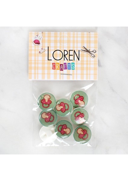 Loren Crafts 8'li Emzik Düğme - 1014