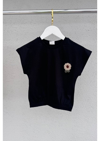 Cotton Nakış Detaylı Kız Çocuk Lastikli Tişört fırsatları