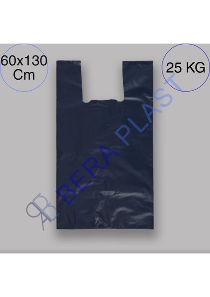 60X130 cm Siyah Kalın Atlet Poşet – Kulplu Hantal Boy Taşınma ve Taşıma Torbası Çöp Torbası