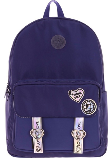 Mirror Parlak Love Şeritli Kalp Aksesuarlı Okul ve Günlük Sırt Çantası - Kız Çocuk/kadın - Lacivert - K1843 fiyatları