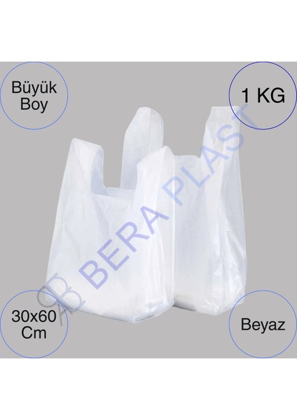 1 kg Beyaz Hışır Poşet Market Poşeti Bakkal Poşeti