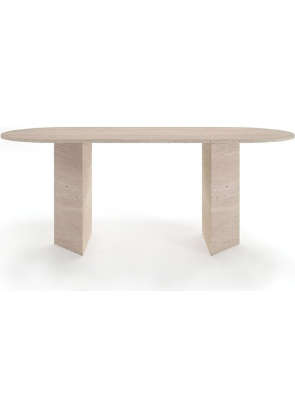 Capri Traverten Yemek Masası - Standart (90CMX190CMX75CM)