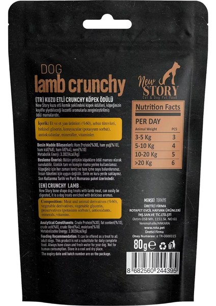 Dog Lamb Crunchy 6X80GR. Kuzu Etli, Köpek Ödül Maması modelleri