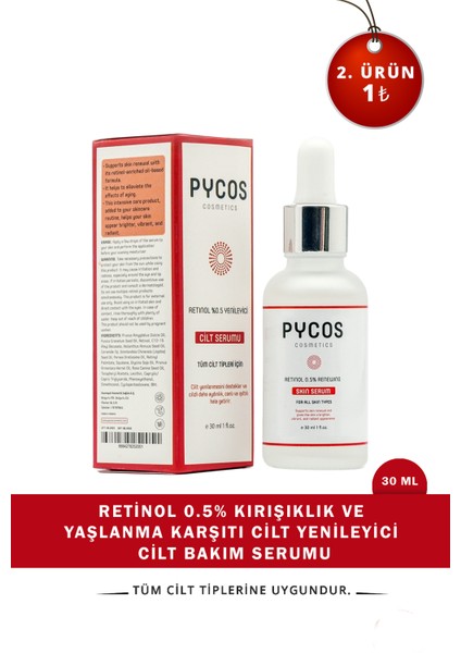 Pycos Cosmetıcs Retinol 0.5% Cilt Bakım Serumu 30 ml