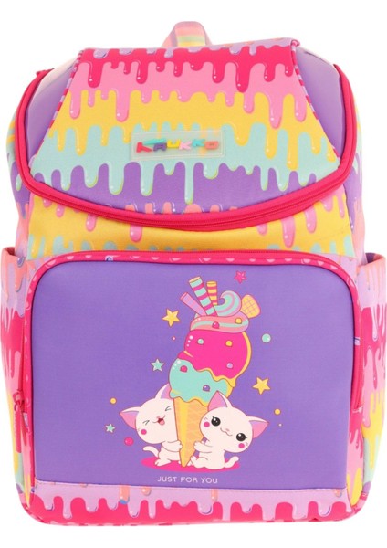 Iki Bölmeli Ergonomik Kız Çocuk Okul Çantası (Sarı Mor - Dondurma Baskılı) - L5247 fiyatları