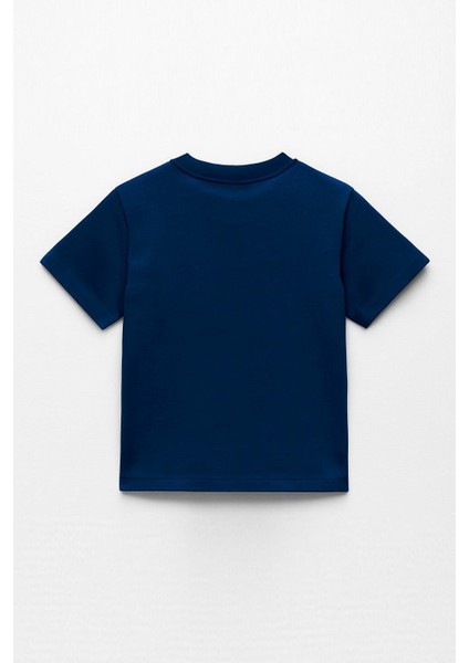 Erkek Çocuk %100 Pamuklu Baskılı Kısa Kollu Tişört - Lacivert (3-4 Yaş 8-9 Yaş) modelleri