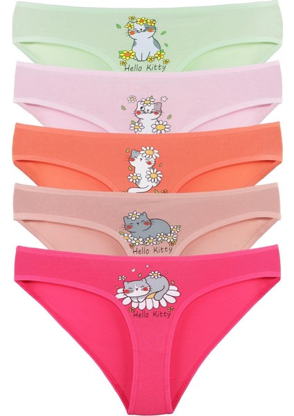 Kız Çocuk Pamuklu 5'li Külot Set - KIDS2600