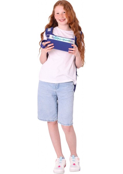 Parlak Love Şeritli Lacivert Okul Çantası ve Cüzdan Tipi Kalemlik Seti (KK-K1843+KK-K2754) modelleri