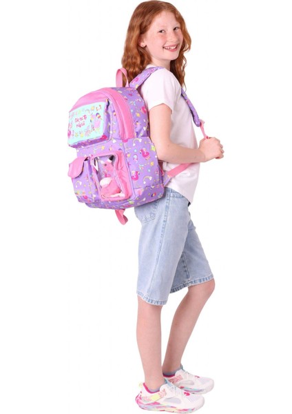 Kız Çocuk Peluş Flamingolu Ilkokul Okul Sırt Çantası - Mor Pembe - L5240 indirimleri