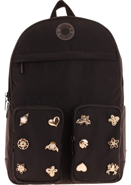 Fancy Kız Çocuk Metal Aksesuarlı Siyah Beş Gözlü Okul Sırt Çantası - K1831 fiyatları