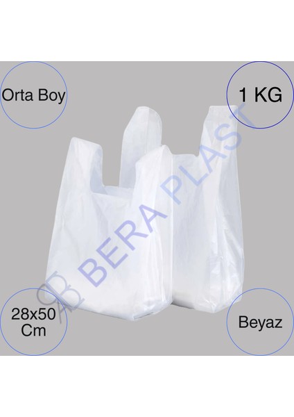 1 kg Beyaz Hışır Poşet Market Poşeti Bakkal Poşeti