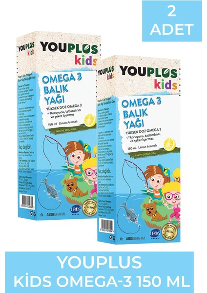 Youplus Kids Omega-3 150 ml 2 Adet