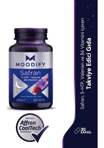 Moodify Safran 5 Htp Valerin Vitamin B6 30 Kapsül