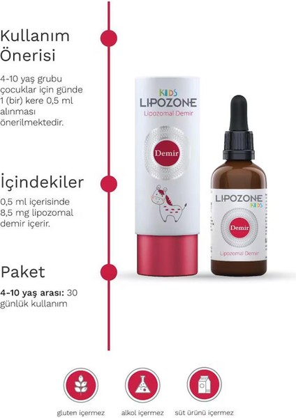 Asfstore Lipozone Kids Lipozomal Demir Drop 15 ml 2 Adet