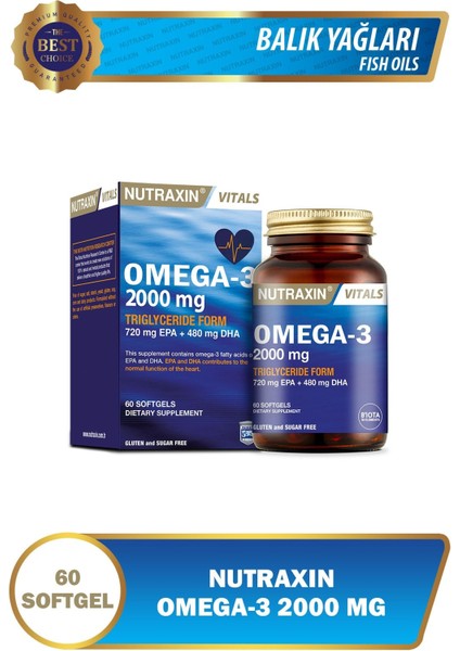 Nutraxin Omega-3 2000 Mg 60 Kapsül