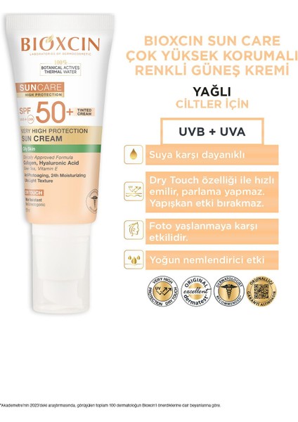 Asfstore Bioxcin Sun Care Güneş Krem Renkli Yüksek Korumalı Yağlı Ciltler Için SPF50+ 50 ml indirimleri