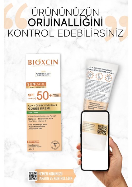 Asfstore Bioxcin Sun Care Güneş Krem Renkli Yüksek Korumalı Yağlı Ciltler Için SPF50+ 50 ml