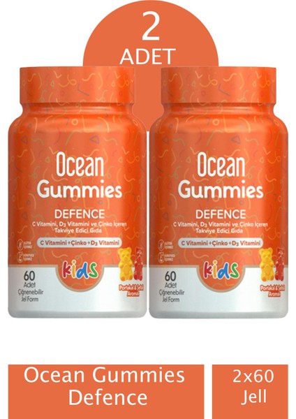 Ocean Gummies Defence 60 Adet Çiğnenebilir Form 2 Adet
