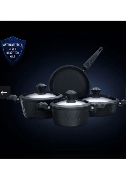Bio Diamond Antibakteriyel Kulplu Indüksiyon Tabanlı 7 Parça Tencere Seti fiyatları