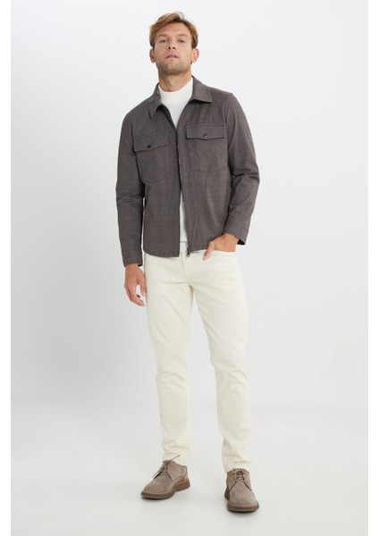 Standart Fit Normal Kesim Pamuklu Yan Cep Gömlek Ceket fiyatları