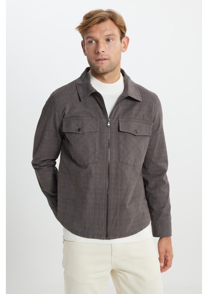 Standart Fit Normal Kesim Pamuklu Yan Cep Gömlek Ceket modelleri