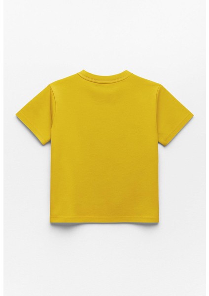 Erkek Çocuk %100 Pamuklu Baskılı Kısa Kollu Tişört - Sarı (3-4 Yaş 8-9 Yaş) modelleri