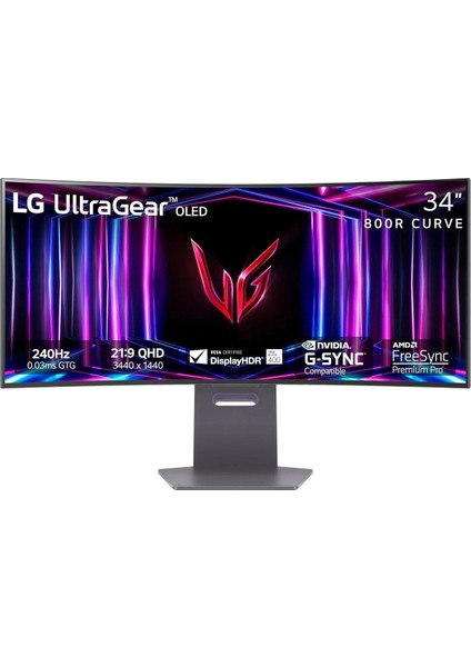 Ultragear 34GS95QE-B 34 Inç OLED 800R, 21:9 Ultra-Wqhd 240Hz, 0.03MS (Gtg), Displayhdr True Black 400 Monitör