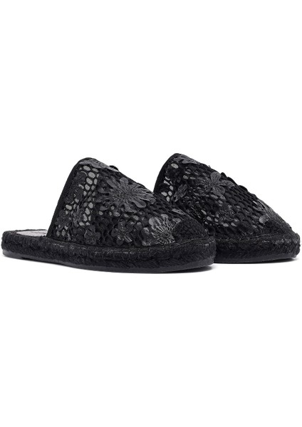 Kadın Siyah Desenli Espadril Terlik 25SFD20626F